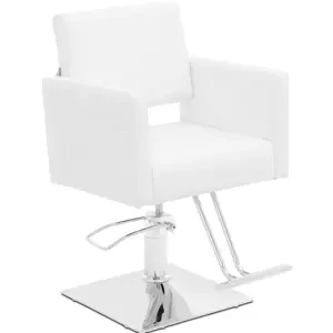 Fodrászszék Ribbleton lábtartóval - ülésmagasság: 45–55 cm - max. 150 kg - fehér | physa