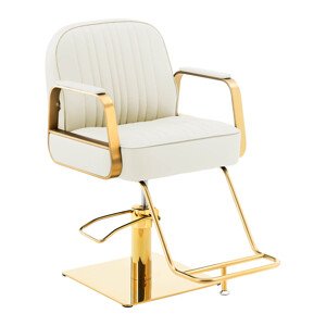 Fodrász szék lábtartóval - 920–1070 mm - max. 200 kg - krém / arany | physa