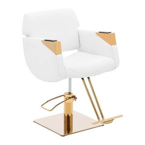 Fodrász szék lábtartóval - 880–1030 - max. 200 kg - fehér / arany | physa