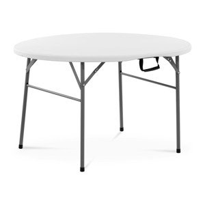 Kerek összecsukható asztal - Ø 1200 x 740 mm - Royal Catering - 150 kg - kültéri/beltéri - White