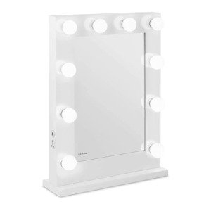 Hollywood-tükör - fehér - 10 LED - szögletes | physa