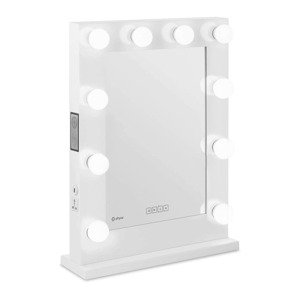Hollywood-tükör - fehér - 10 LED - szögletes - hangszóró | physa