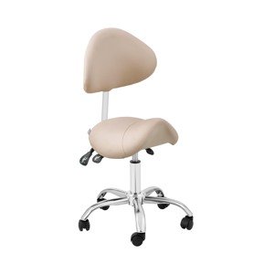 Nyeregszék - állítható magasságú háttámla és ülés - 55–69 cm - 150 kg - Cream, Silver | physa