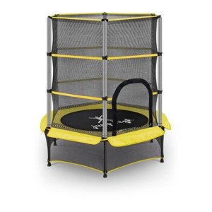 Gyermek trambulin - biztonsági hálóval - 140 cm - 50 kg - sárga | Uniprodo