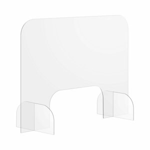 Akril védőfal - 80 x 60 cm - akrilüveg - 40 x 20 cm-es nyílás | Uniprodo