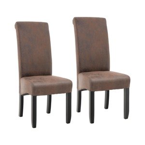 Kárpitozott szék - 2 darabos készlet - 180 kg-ig - ülőfelület 44,5 x 44 cm - barna | Fromm & Starck