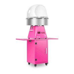 Vattacukor készítő gép készlet kocsival és burával- 52 cm - pink/pink | Royal Catering