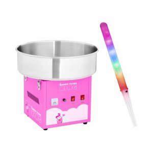 Vattacukor készítő gép készlet LED pálcikákkal - 52 cm - 1.200 W - 50 db - pink | Royal Catering