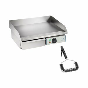 Elektromos grill lap készlet grill kefével - 55 cm - sima - 3.000 W | Royal Catering