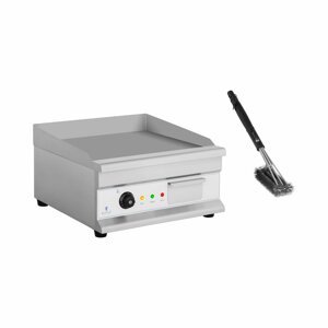 Elektromos grill lap készlet grill kefével - 50 cm - sima - 3.200 W | Royal Catering