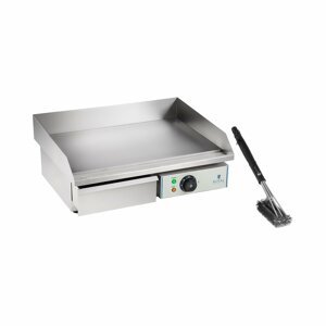 Elektromos grill lap készlet 3as-grill kefével - 55 cm - sima - 3.000 W | Royal Catering