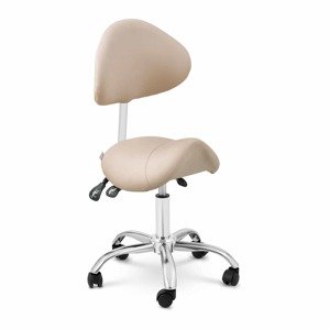 B-termék Nyeregszék - állítható magasságú háttámla és ülés - cm - 150 kg - Krémszínű, Ezüst | physa