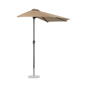 B-termék Félköríves napernyő - Taupe - ötszögletű - 270 x 135 cm | Uniprodo