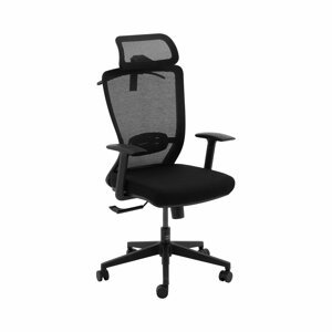 B-termék Irodai szék - hálós háttámla - fejtámla - 50 x 50 cm-es ülés - max. 150 kg - fekete | Fromm & Starck