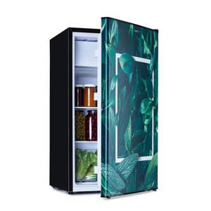 Klarstein CoolArt, 79L, kombinált hűtőszekrény, E energiahatékonysági osztály, 9 liter fagyasztó, formatervezett ajtó
