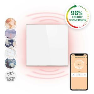Klarstein Wonderwall 360 Smart, infrapanel, infravörös hősugárzó, 60 x 60 cm, 360W, heti kapcsolóóra, IP24, fehér