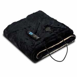 Klarstein Dr. Watson SuperSoft, melegítő takaró, 120 W, 180 x 130 cm, Teddy mikroplüss, bézs/ kék