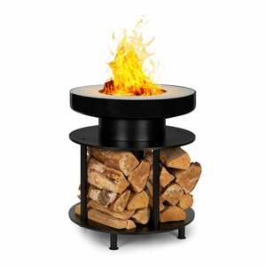 Blumfeldt Wood Stock, 2 az 1-ben tűzhely, grill BBQ, O56cm, rozsdamentes acél, fekete
