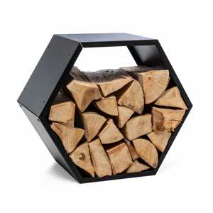 Blumfeldt Hexawood Black, fa raktár, hatszög alakú, 50,2 × 58 × 32 cm