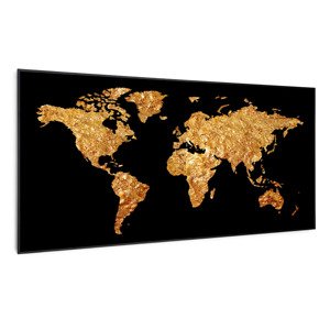 Klarstein Wonderwall Air Art Smart, infravörös fűtőtest, arany térkép, 120 x 60 cm, 700 W