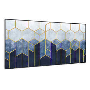 Klarstein Wonderwall Air Art Smart, infravörös fűtőtest, kék vonal, 120 x 60 cm, 700 W