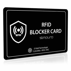 Slimpuro RFID blokkoló kártya riasztó jelzéssel, NFC, ultravékony, fizetőkártya formátum