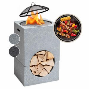 Blumfeldt Monolith, tűzhely grillráccsal, MGO és acél burkolattal, szikravédelemmel együtt