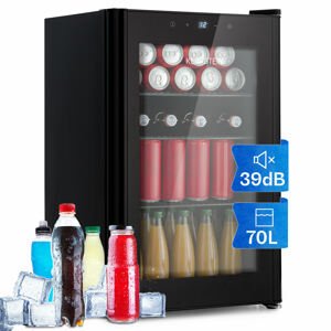 Klarstein Beercave 70, hűtőszekrény, 70 liter, 3 polc, háromszorosan szigetelt üvegajtó, érintős